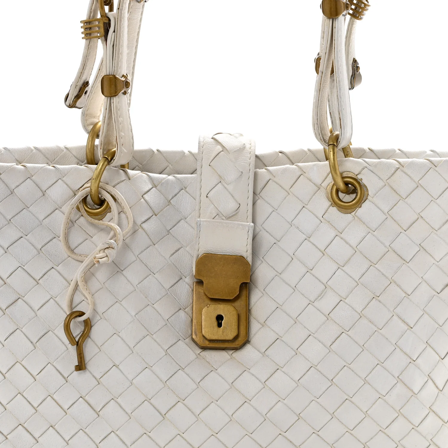Nappa Intrecciato Small Capri Tote White
