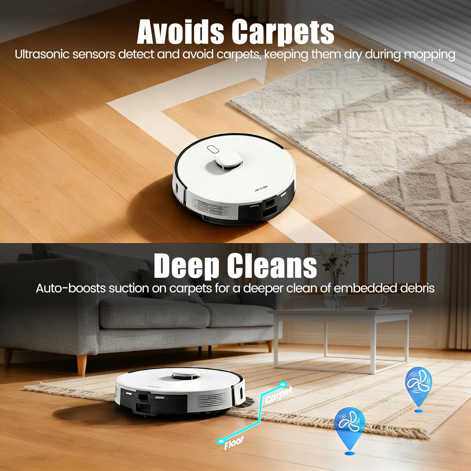 AIRROBO Robot Vacuum and Mop Self-Emptying 75-Day Capacity