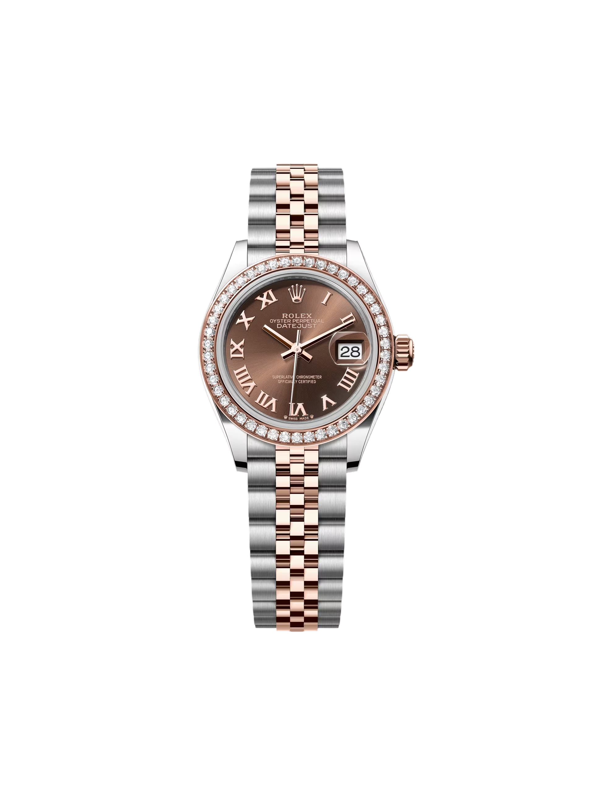 【Super Clone】RLX Lady-Datejust 28mm 279381RBR Chocolate Roman Dial Oyster Bracelet