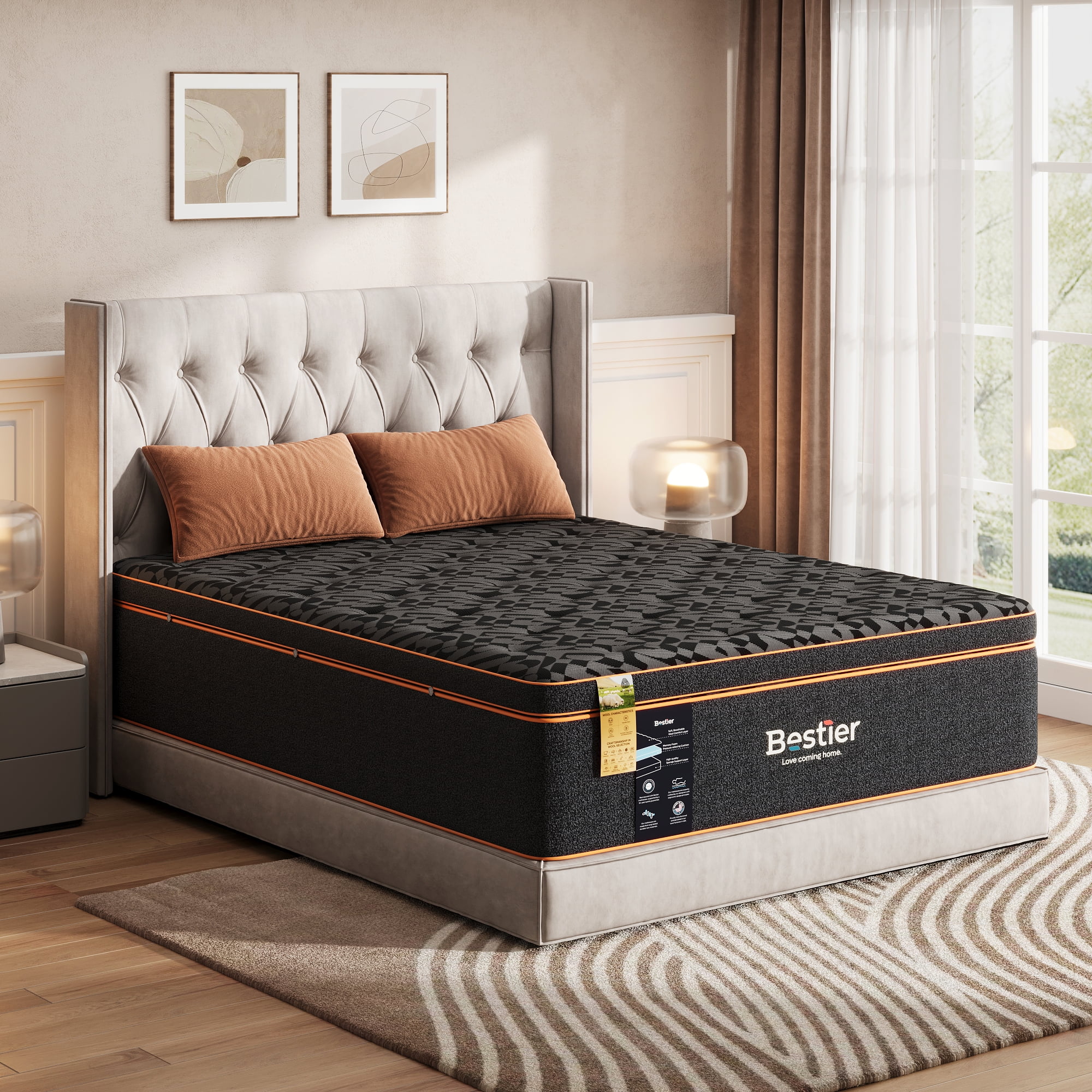 14" King Size Gel Memory Foam Mattress with Plush Pillow Top for Side Sleeper, CertiPUR-US Certified, Black(King/14 in) - Image 8