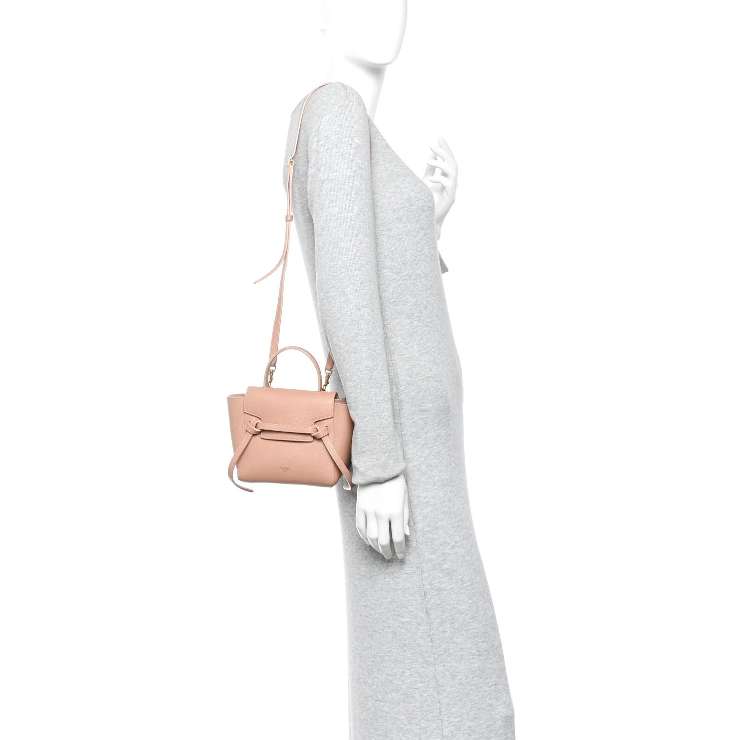 Grained Calfskin Micro Belt Bag Vintage Pink