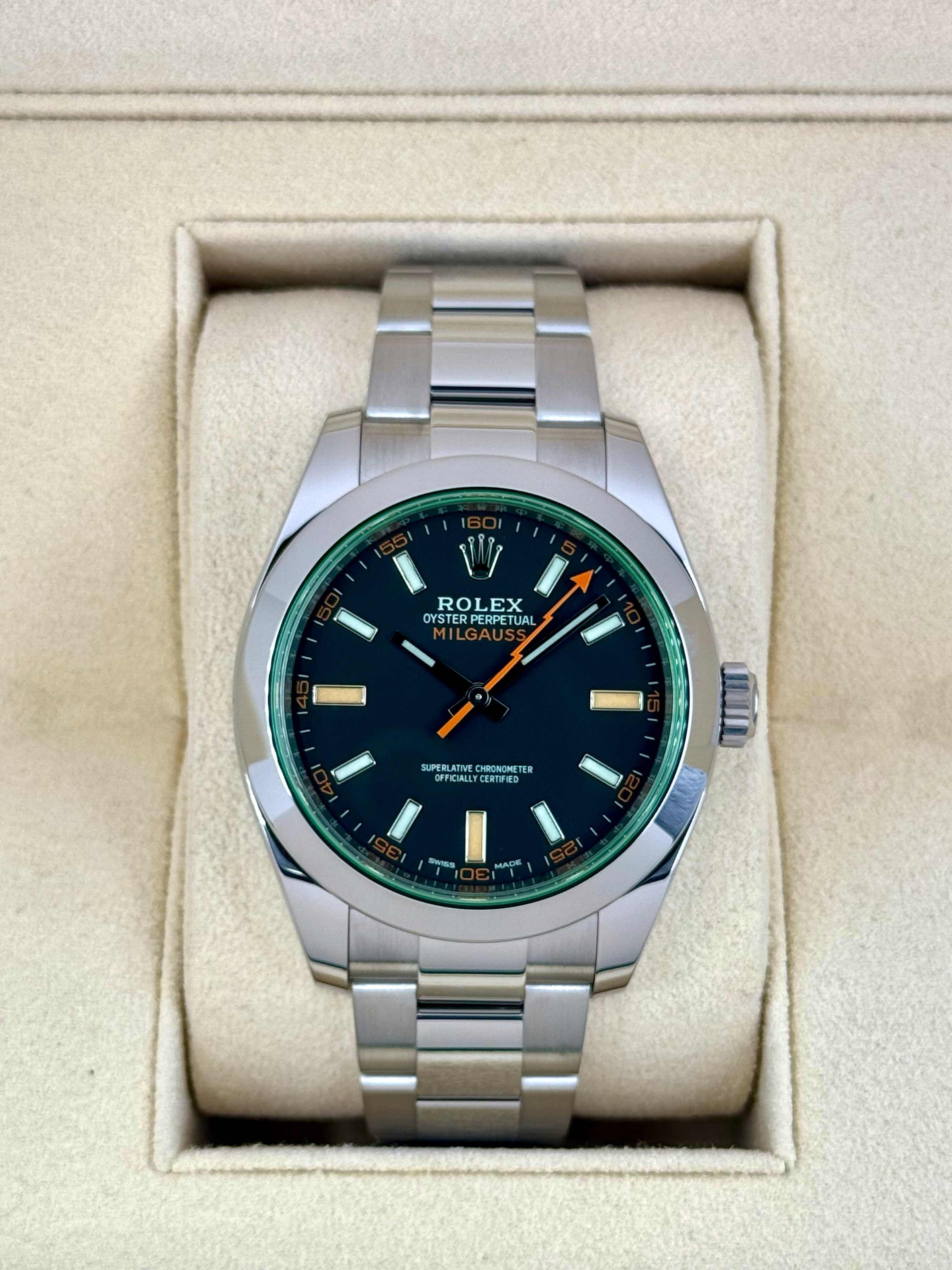 2021 ロレックス ミルガウス 40mm 116400GV ステンレススチール ブラックダイヤルRolex