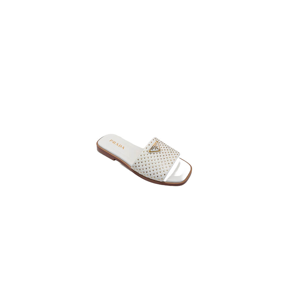 Prada Nappa leather slides with studs