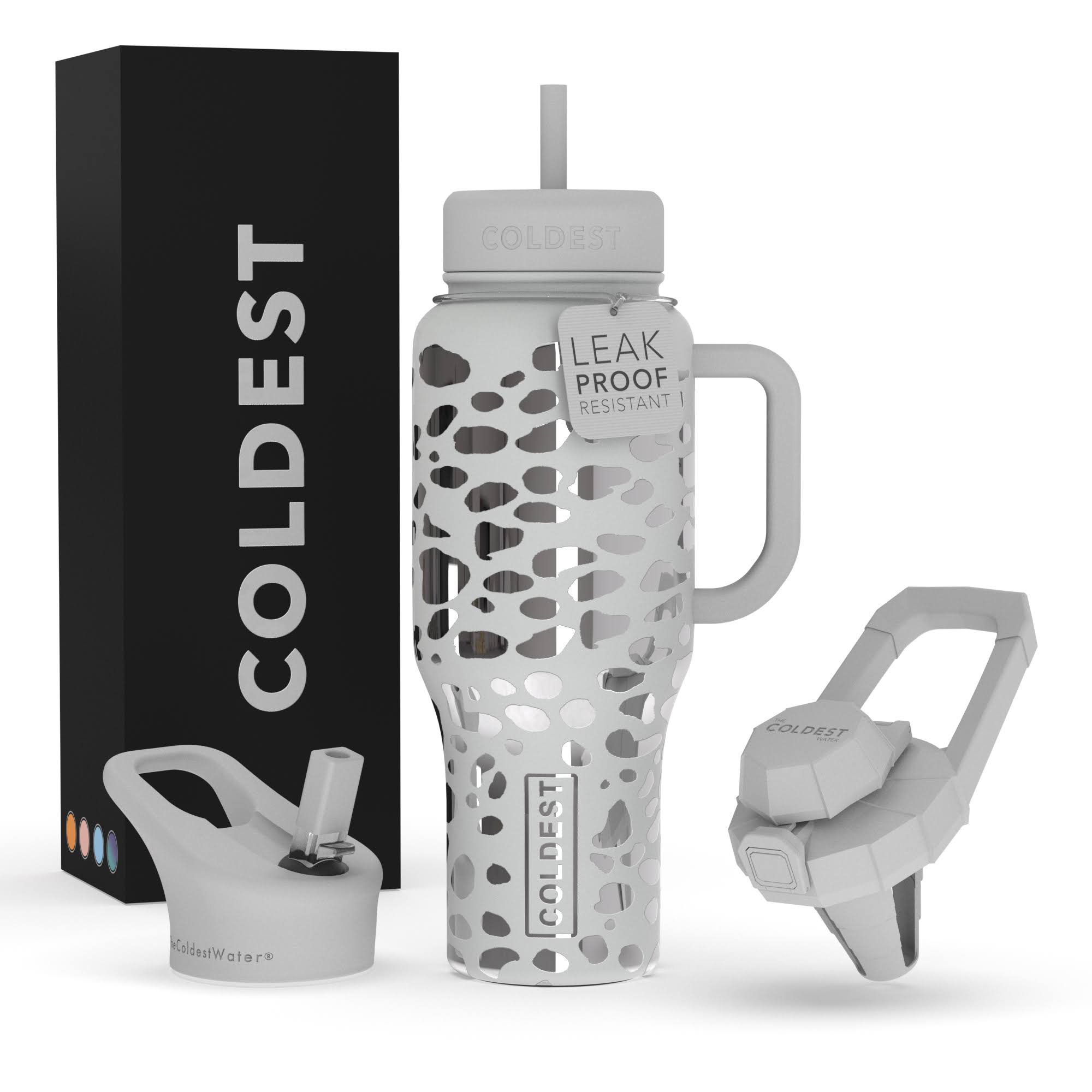Coldest Tumbler with Handle and Straw Lid | 3 Lids Insulated Reusable Stainless Steel Water Bottle Travel Mug | Gifts for Women Him Her | Limitless