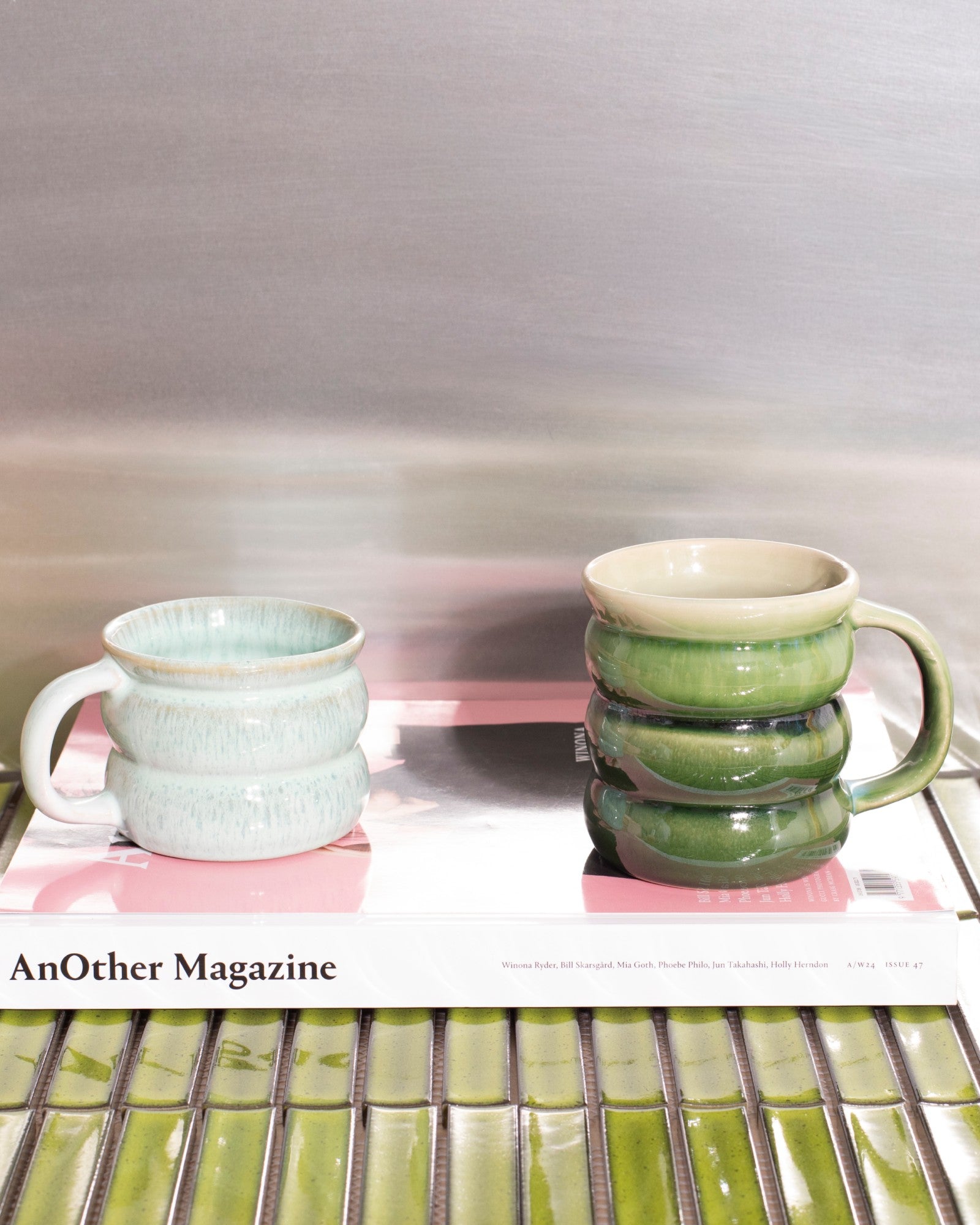 OMBRA - LARGE MUG BUBBLE GREEN DARK GREEN