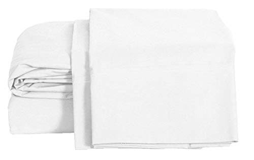 100% Cotton Percale Sheets King size, White, Deep Pocket, 4 Piece - 1 Flat, 1 Deep Pocket Fitted Sheet and 2 Pillowcases, Crisp Cool and Strong Bed