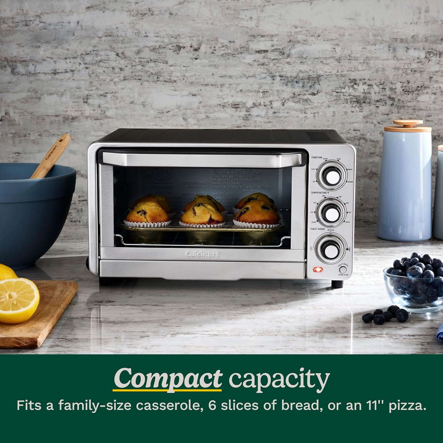Cuisinart Toaster Oven Broiler, 1800W Countertop Design, 0.5 cu ft