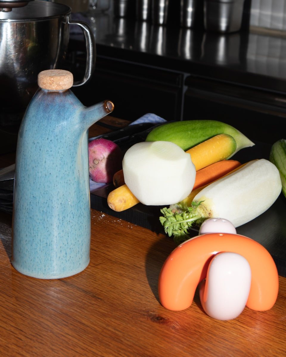 MADEIRA - VINEGAR & OIL BOTTLE GREEN-BLUE