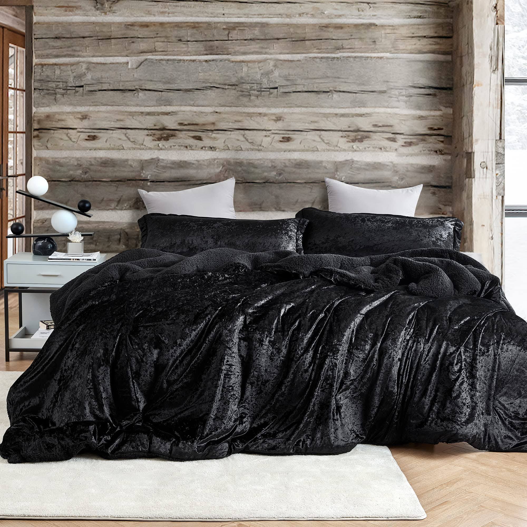 Velvet Crush - Coma Inducer Oversized Comforter Set - Champagne Black - Oversized Queen
