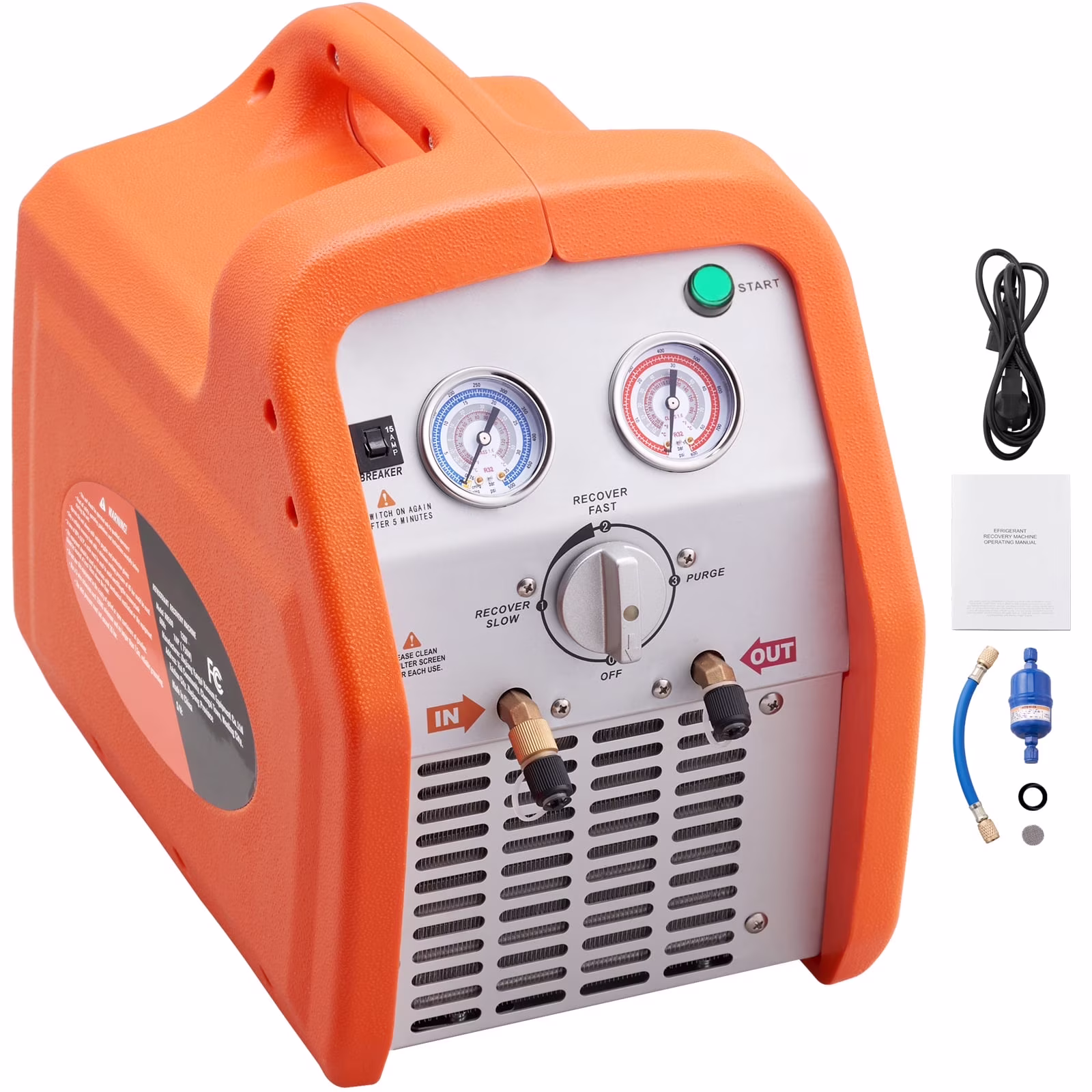 Dual Cylinder Refrigerant Recovery Machine 1 HPAC HVAC Recycling Tool