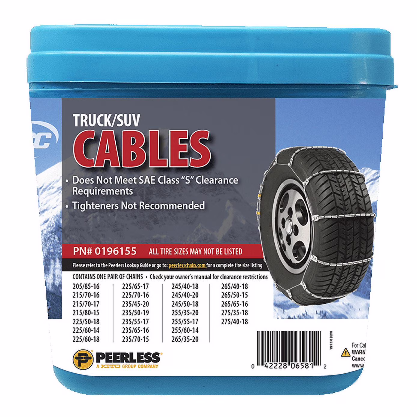 Peerless Chain Light Truck Tire Cable, #0196155