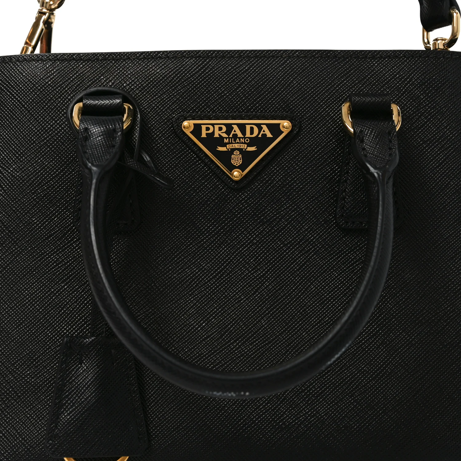 Saffiano Lux Micro Galleria Shoulder Bag Black