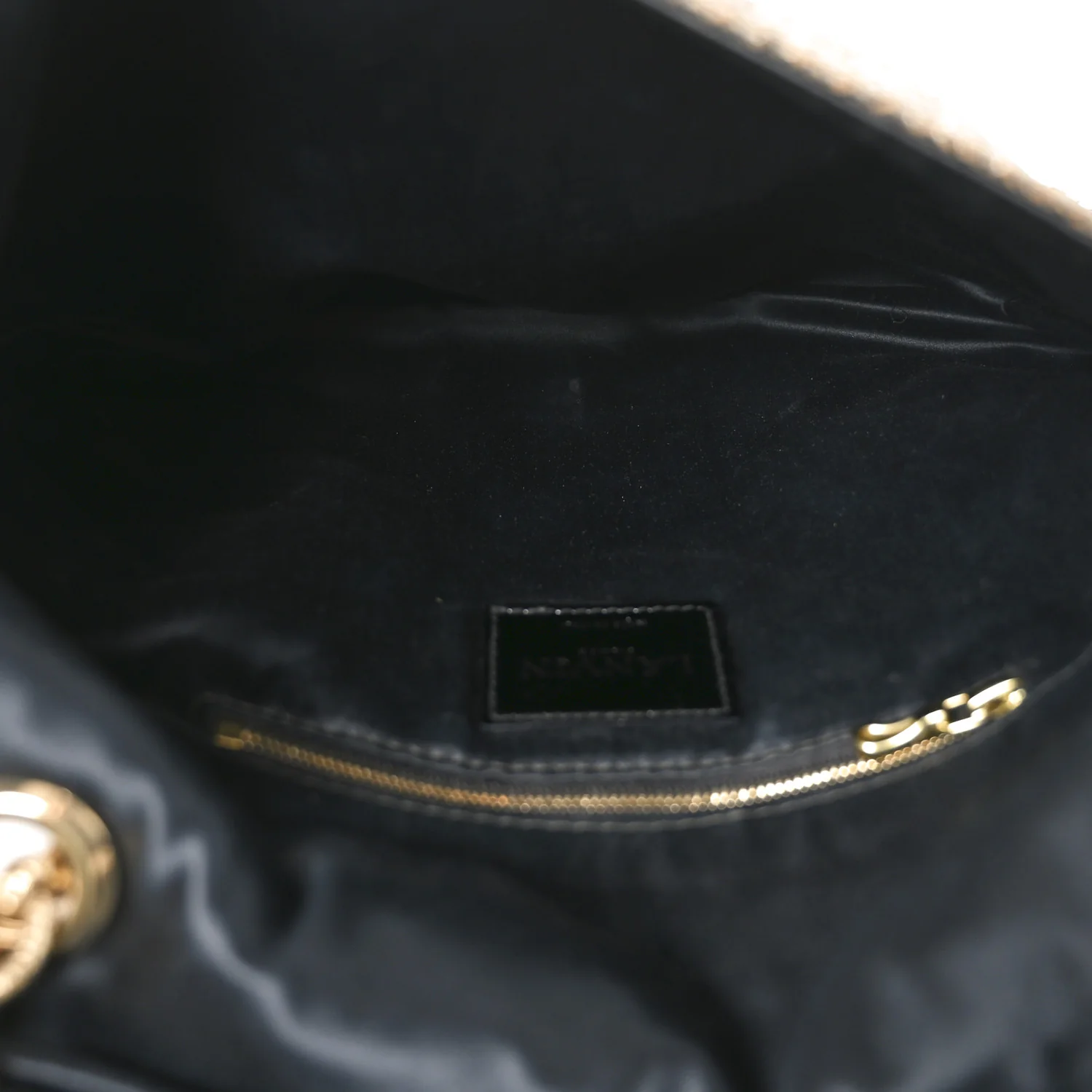Crackled Metallic Lame Quilted Happy Partage Bag Gold