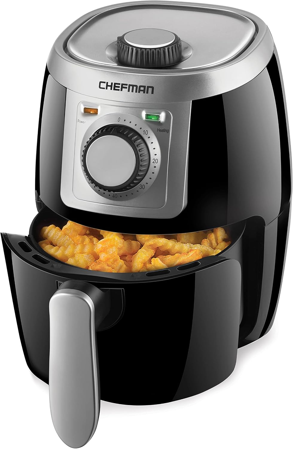 CHEFMAN 2 Qt Mini Air Fryer – Digital Space-Saving Compact Air Fryer with Nonstick and Dishwasher Safe Basket, Quick & Easy Meals in Minutes, Features Digital Timer and Shake Reminder – Black