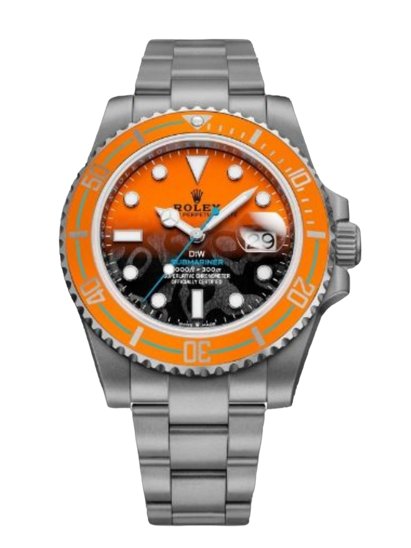 Rolex Submariner DIW Persimmon Orange Black Dial Ceramic Orange Bezel