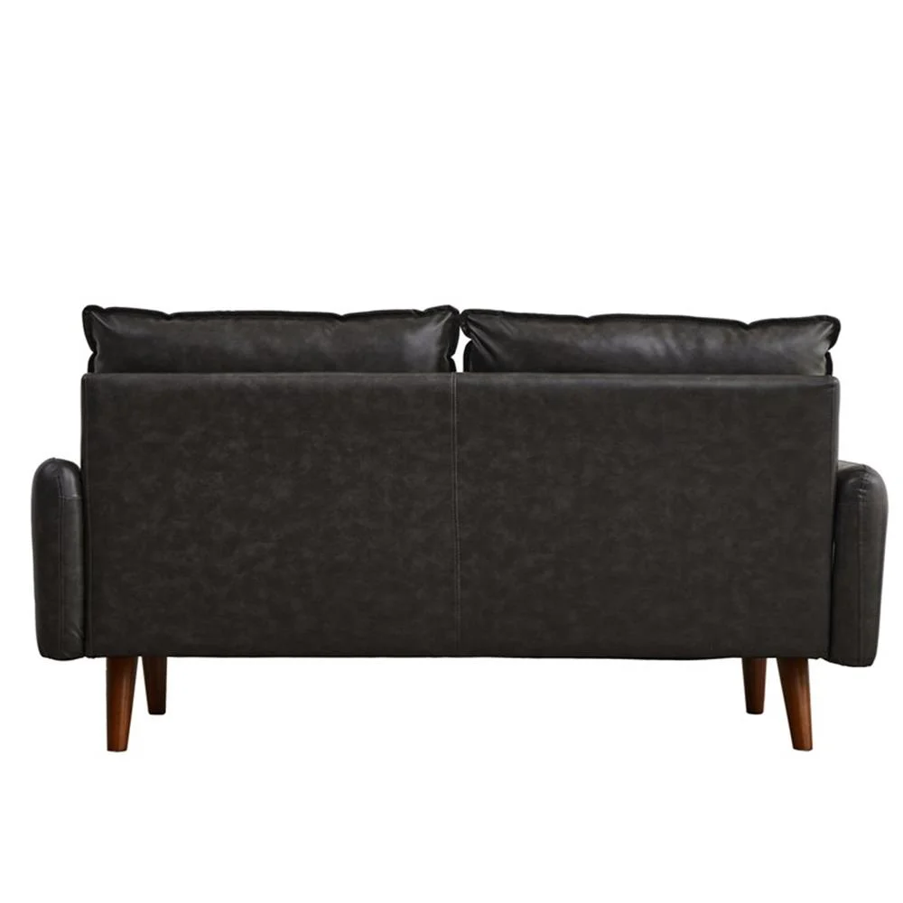 Modern Sofa Faux Leather Couch for Living Room Office Dark Gray(Gray) - Image 8