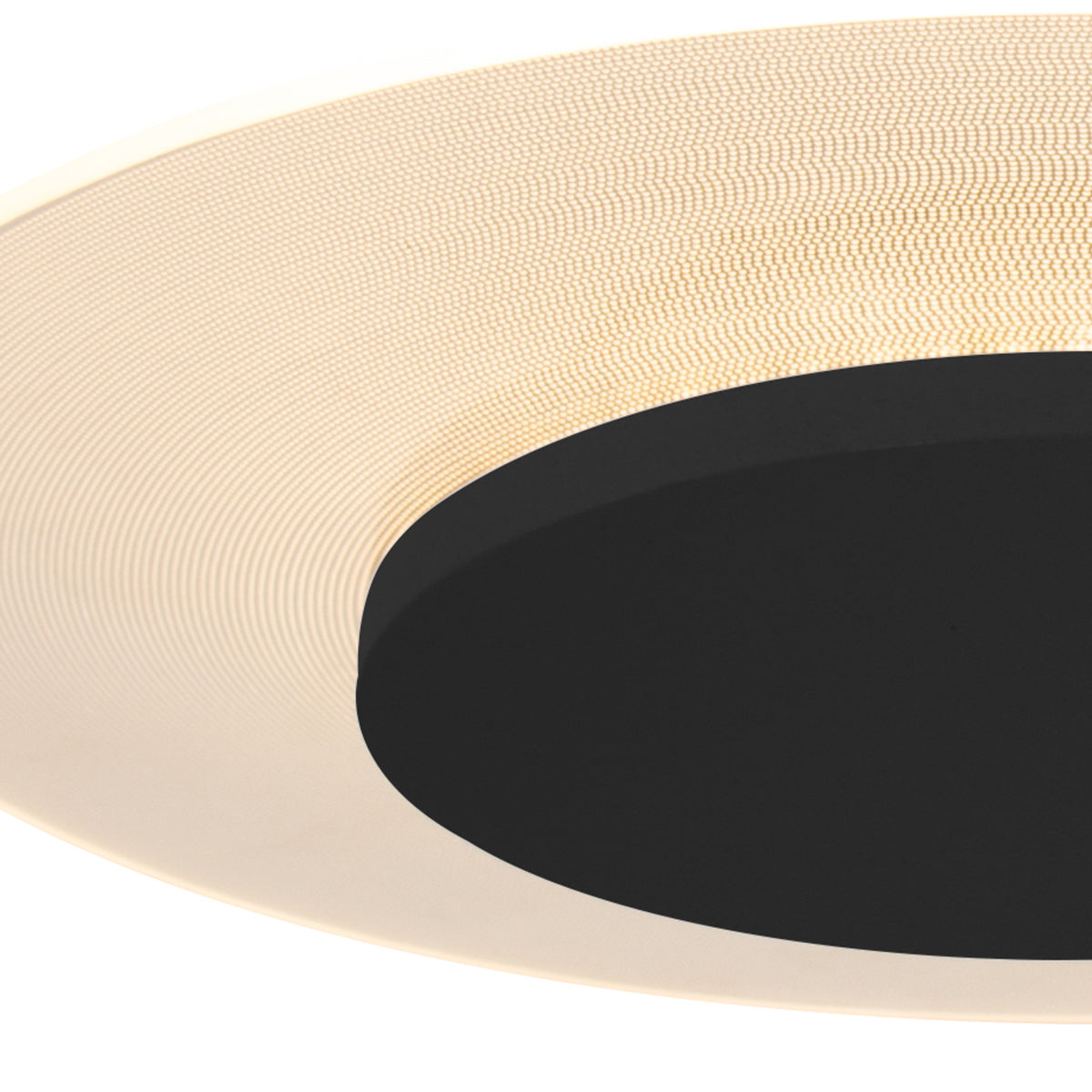 Steinhauer - plafonniere - Lido - zwart - kunststof metaal - Ø 36cm -