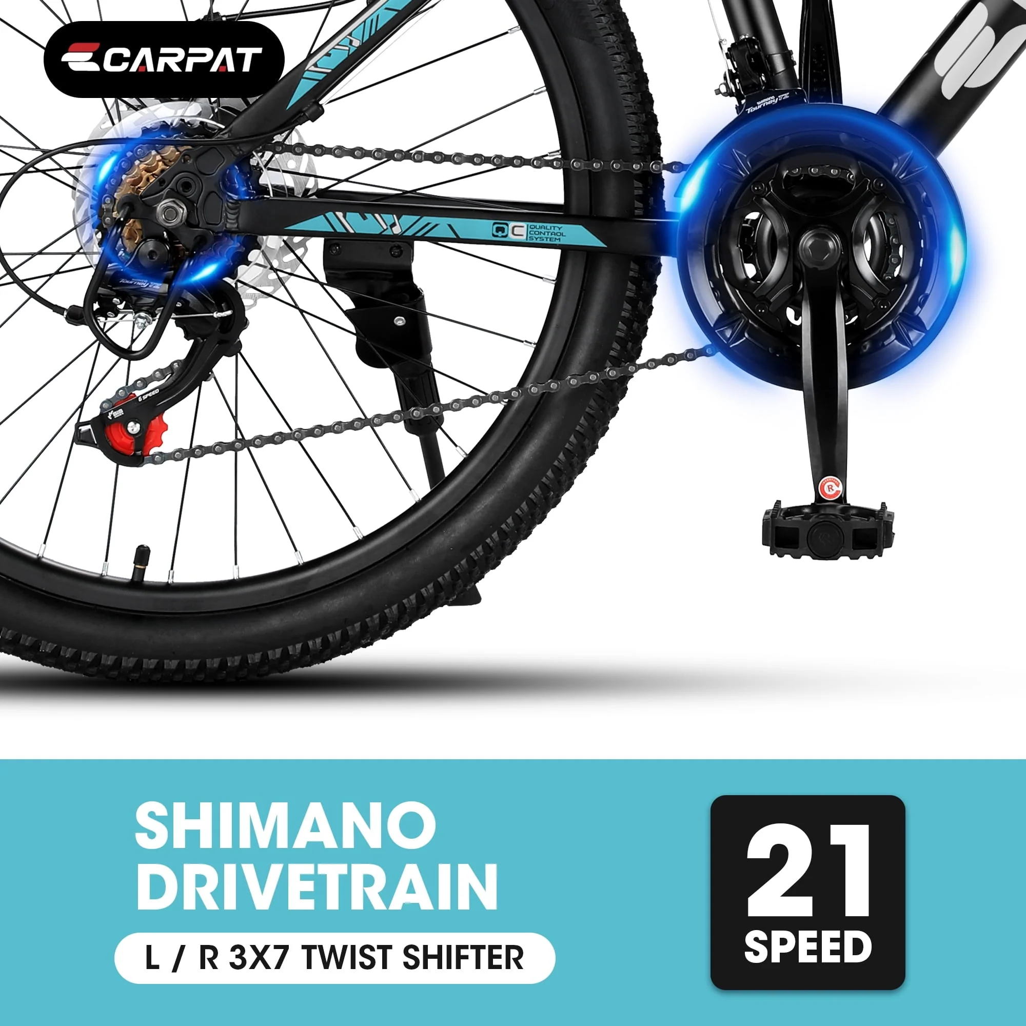 26" Mountain Bike, Aluminum Mountain Bike for Adult with Disc Brakes Suspension Image 3