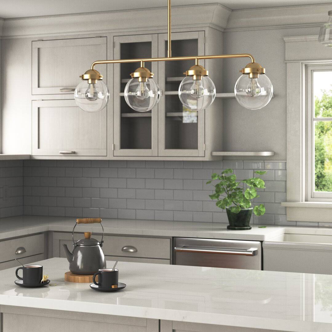 BRAX 4 - Light Kitchen Island Linear Pendant Latitude Run Finish: Brushed Gold