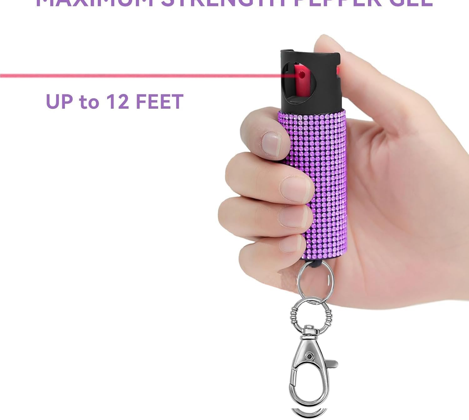 Door Stop Alarm,Door Alarm When Opened Travel,130DB Extra alarming with LED Flashlight & Pepper Gel Combo Set for Women self Defense,USB rechargeble mini Keychain (Blue & Purple)