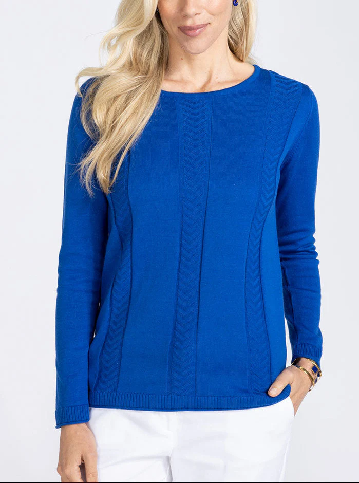 Pull femme maille jersey bleu
