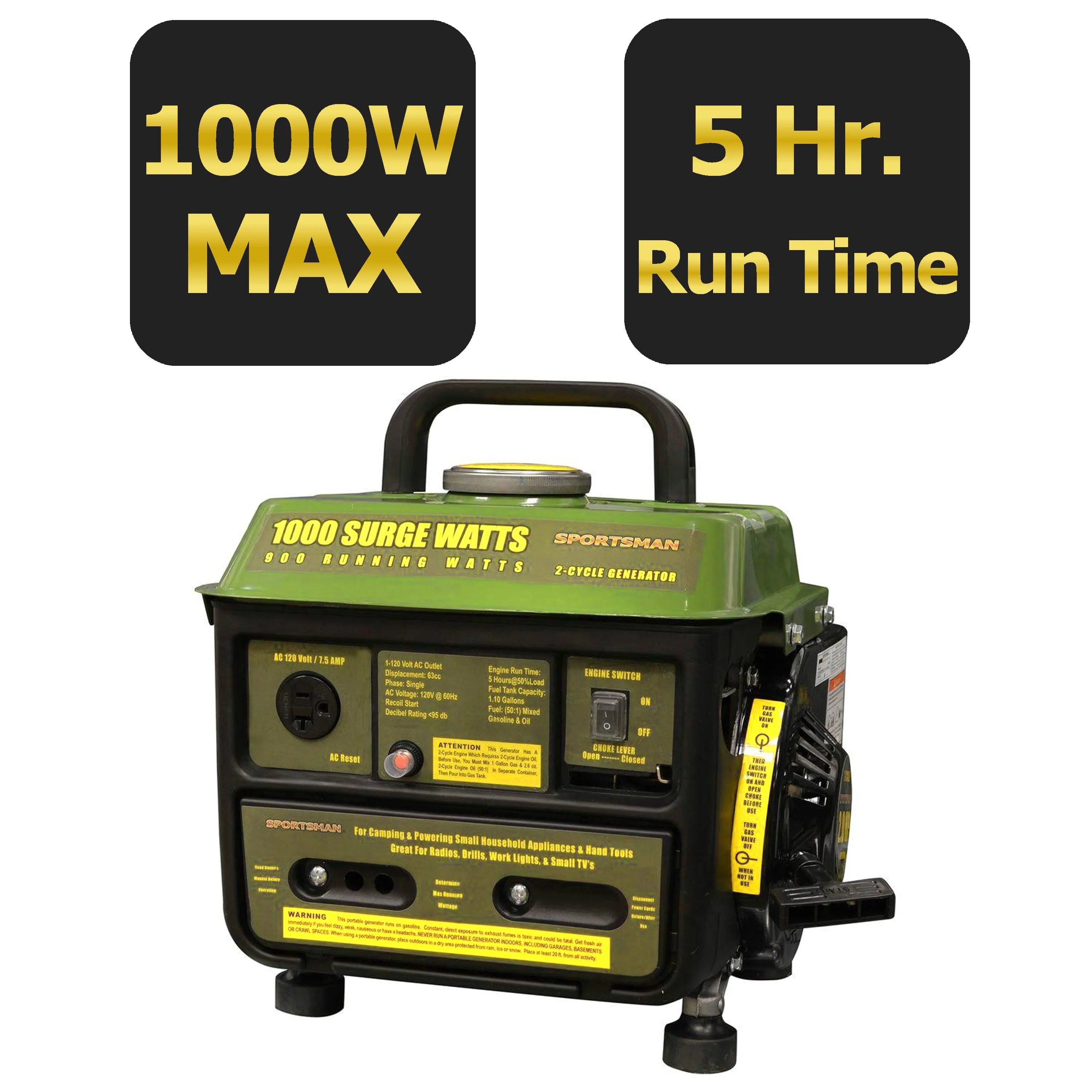 Sportsmans Series 1000 Watt 2 Cycle Generator Image 3