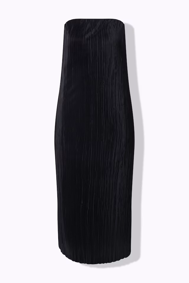 Strapless Pleated Jersey Maxi Dress