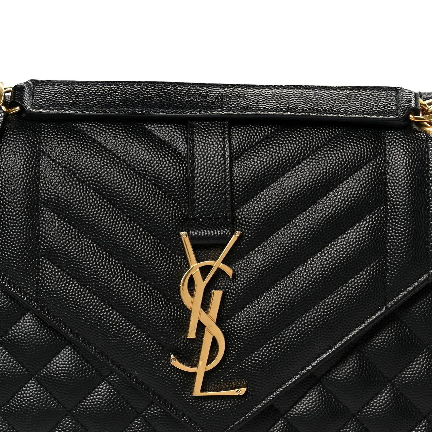 Grain De Poudre Textured Mixed Matelasse Triquilt Medium Monogram Satchel Black