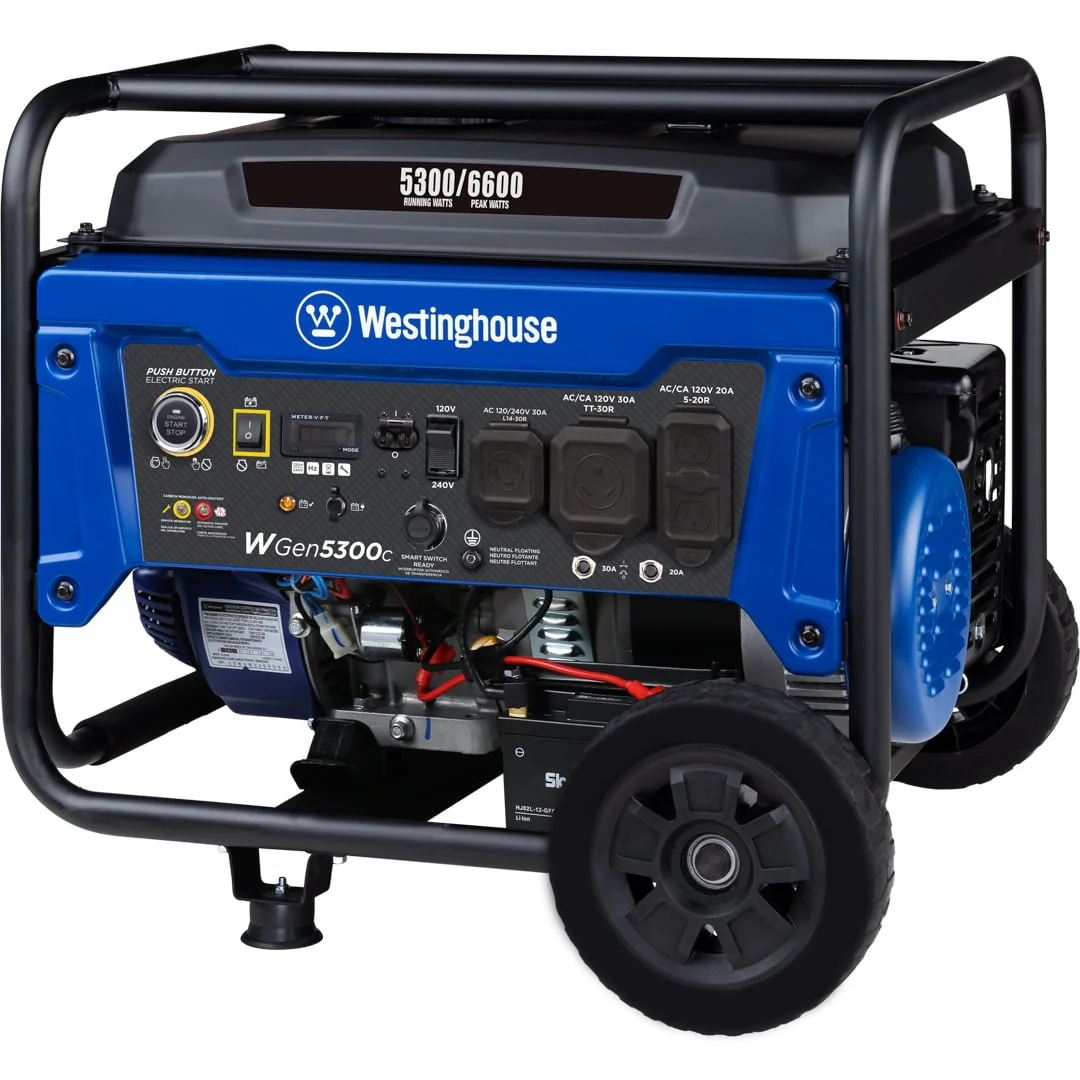 Westinghouse 6600 Peak Watt Home Backup, Gas Powered Portable Generator, Remote Electric Start, CO Sensor Image 10