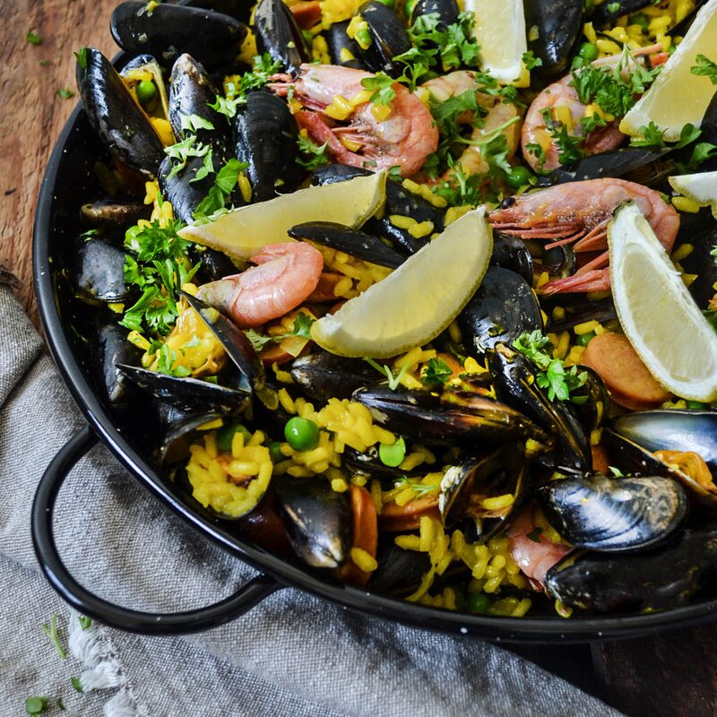 Paellapannen 40 cm emalijert