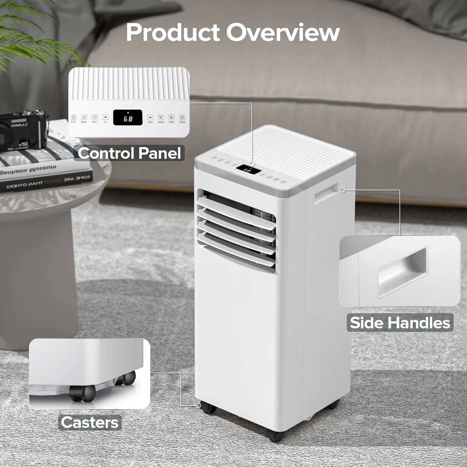 10000BTU Portable Air Conditioner with Remote Control, AC Unit Covers up to 450 Sq. Ft. - Image 2