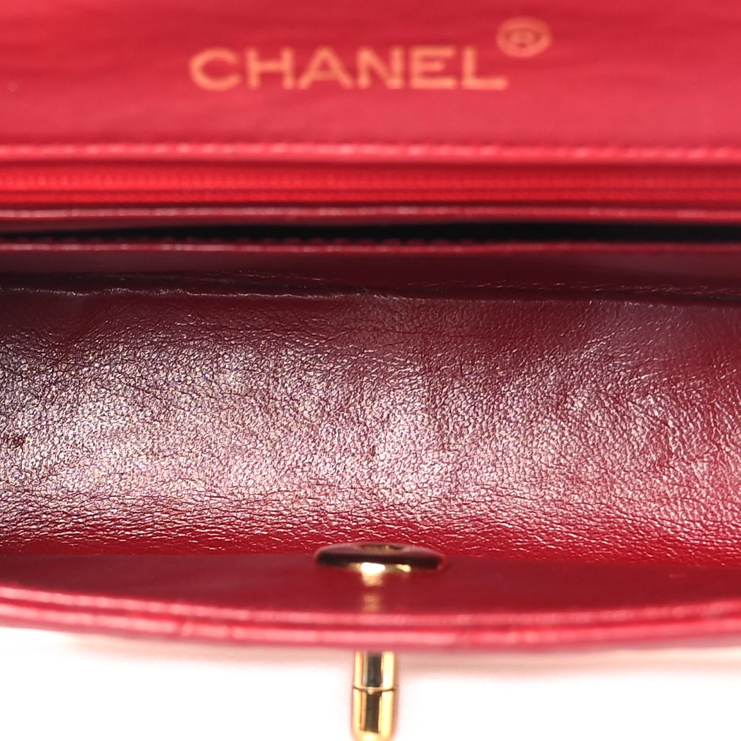 Lambskin Quilted Mini Square Flap Red