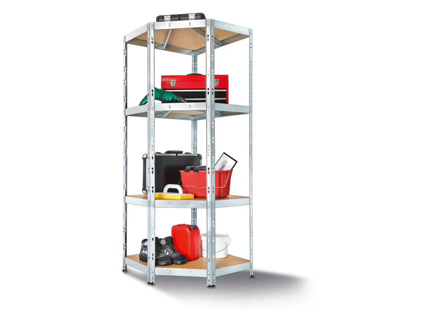 PARKSIDE Rayonnage d'angle, 4 tagres, 70 x 70 x 180 x 40 cm