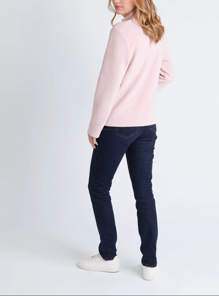 Veste zippée femme rose poudre
