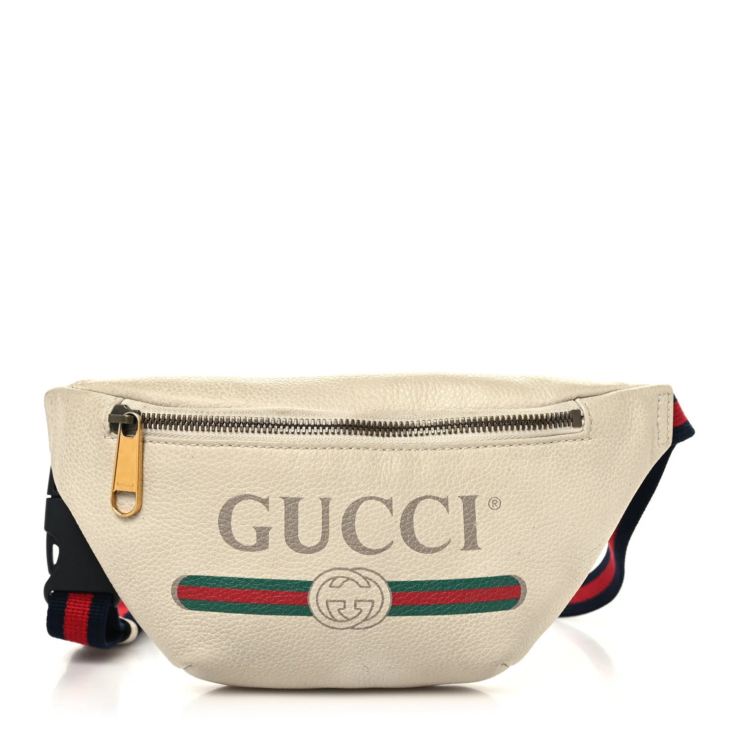 Grained Calfskin Small Logo Belt Bag White