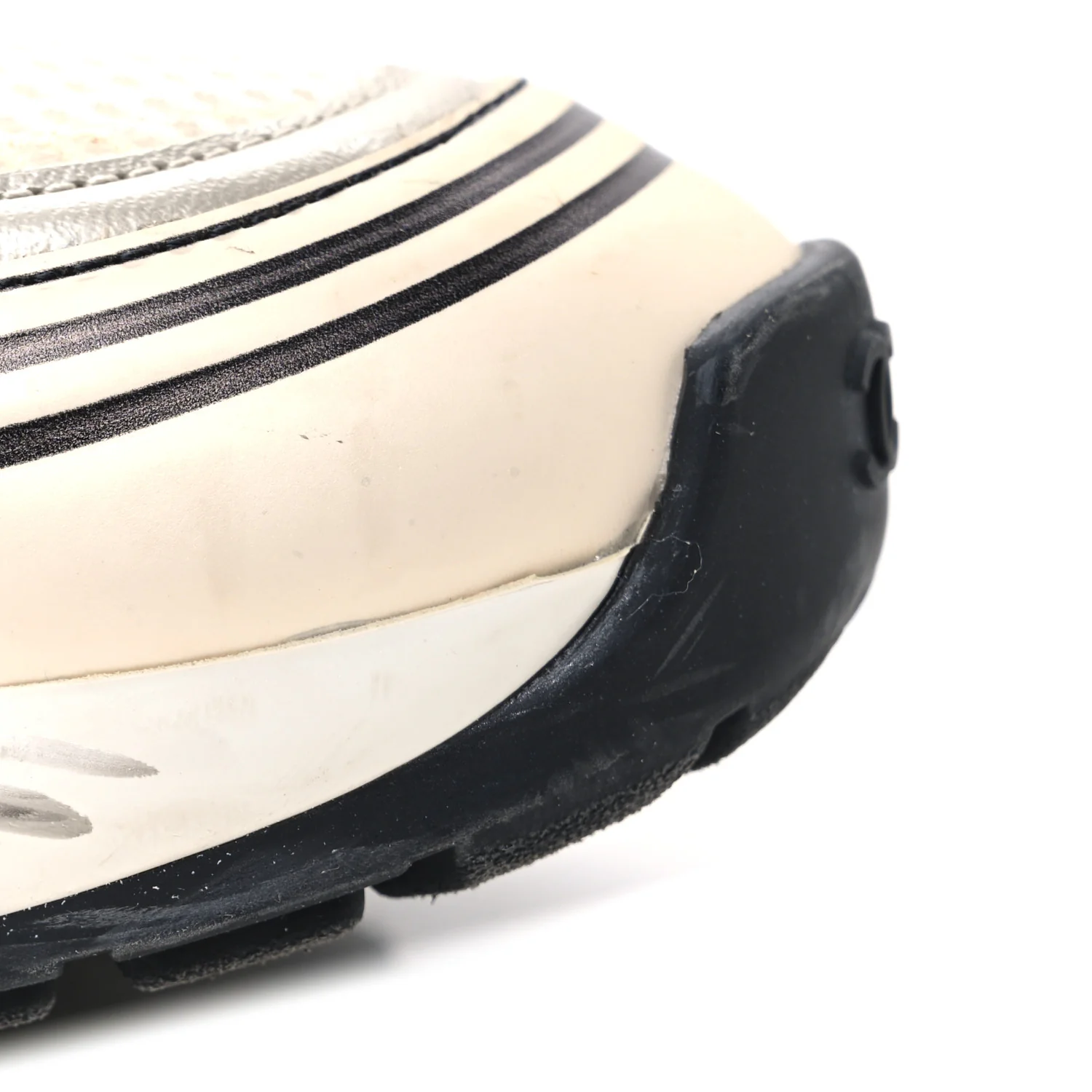 Fabric Laminated Calfskin Stretch CC Sneakers 41 Ivory White Silver