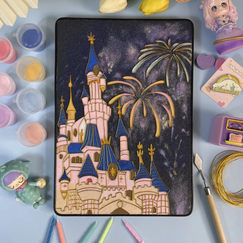 Castle, Beginner Cloisonne Enamel DIY Kit, with Tutorial& All Tools