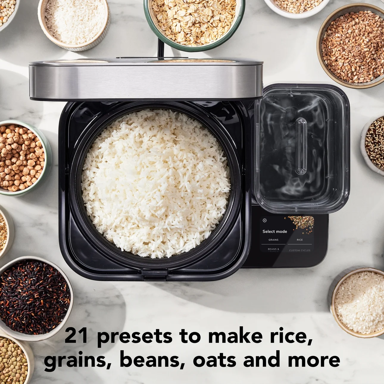 Kitchenaid Grain and Rice Cooker 8 Cup with Automatically Sensing Integrated Scale + Water Tank, KGC3155BM