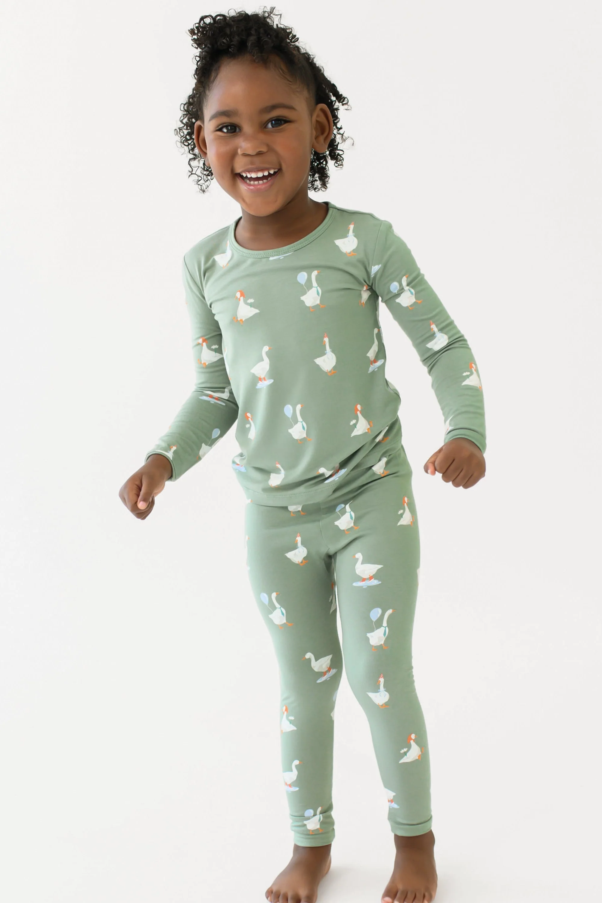 Long Sleeve Pajamas in Silly Goose