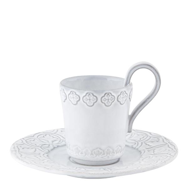 Rua Nova kaffekopp med fat 15 cl antikkhvit
