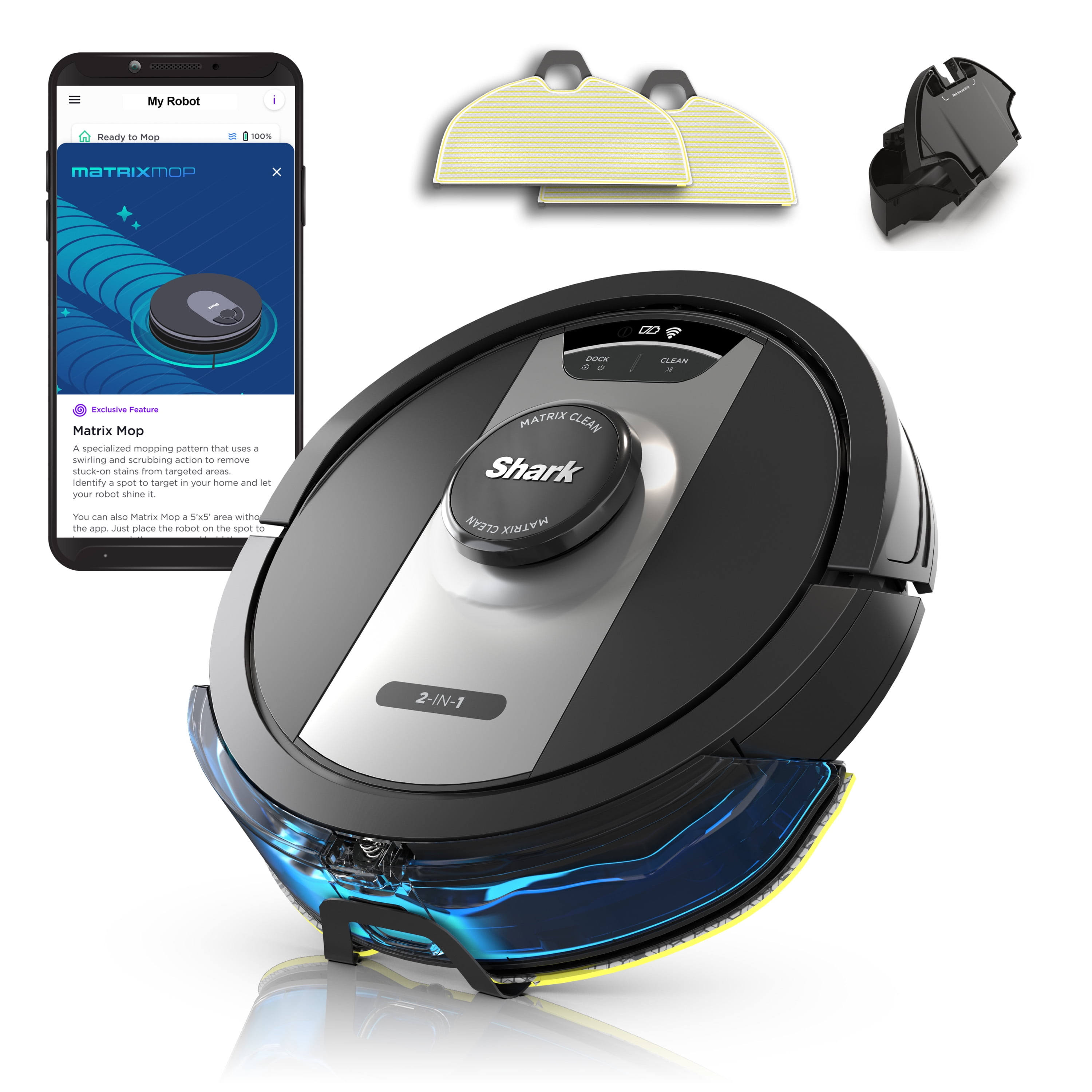 Shark Rv2400wd IQ 2-in-1 Robot Vacuum and Mop with Matrix Clean Navigation