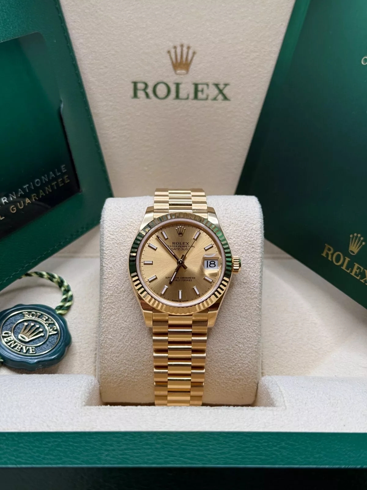 【Super Clone】RLX Datejust m278278-0040 Champagne 31mm Dial President Bracelet Watch