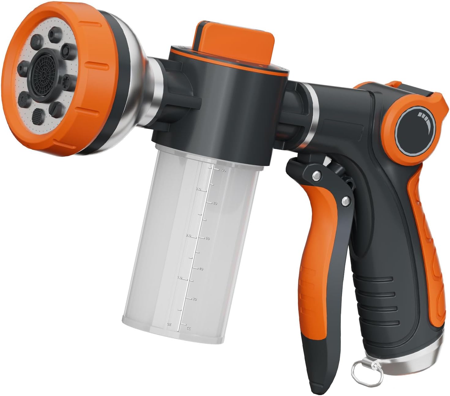Garden Hose Nozzle, 8 Patterns High Pressure Hose Sprayer, Heavy Duty Dog Wash, Metal Water Hose Nozzle with Soap Dispenser, Car Wash Foam Gun with Car Wash Mitt