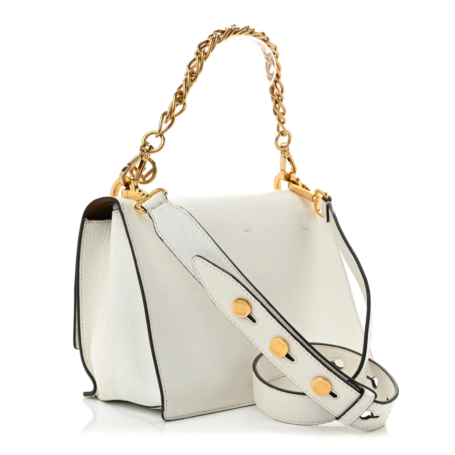 Agnello Old Shine F is Fendi Kan U Shoulder Bag White
