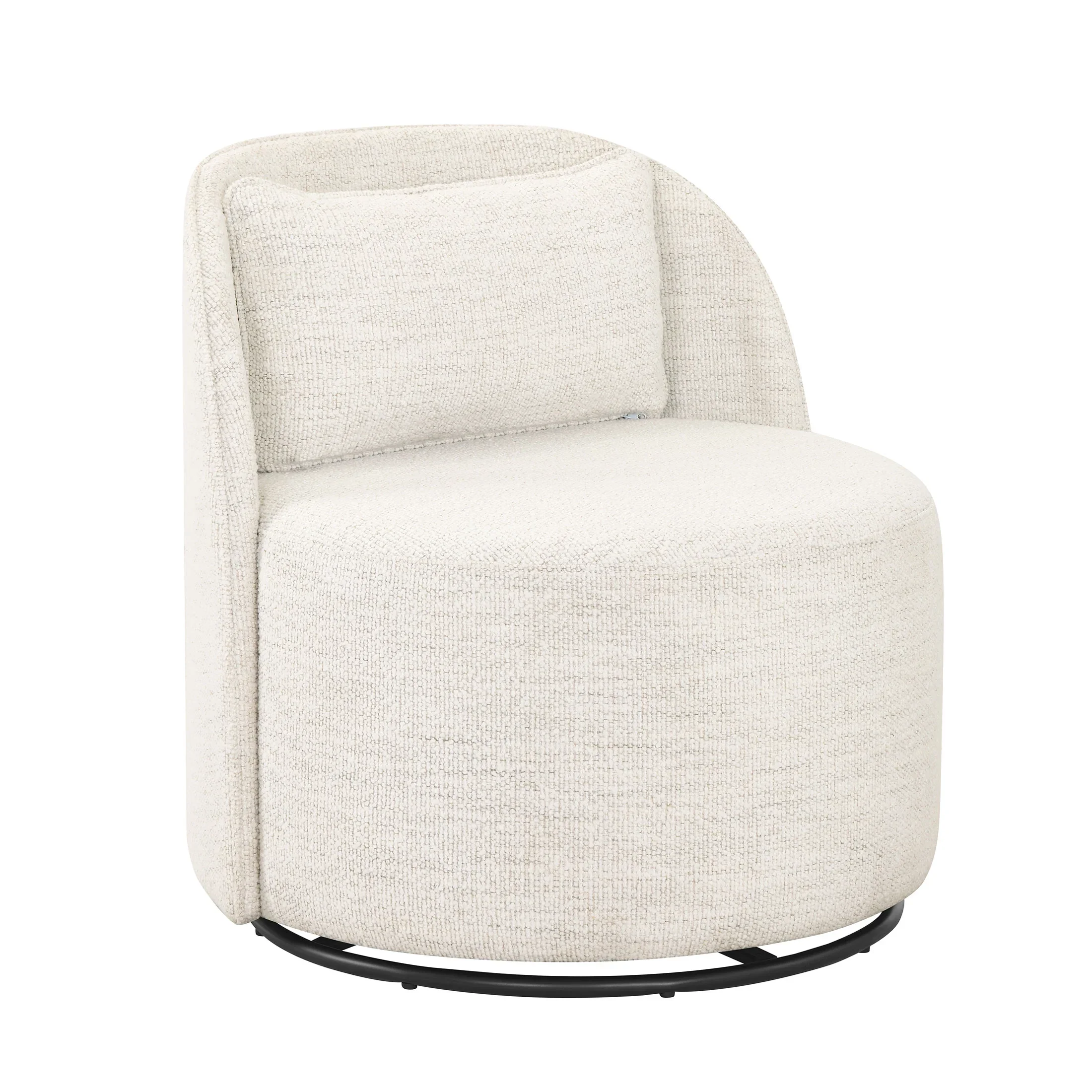 Better Homes & Gardens Juliet Modern Arch Swivel Accent Chair, Cream Boucle