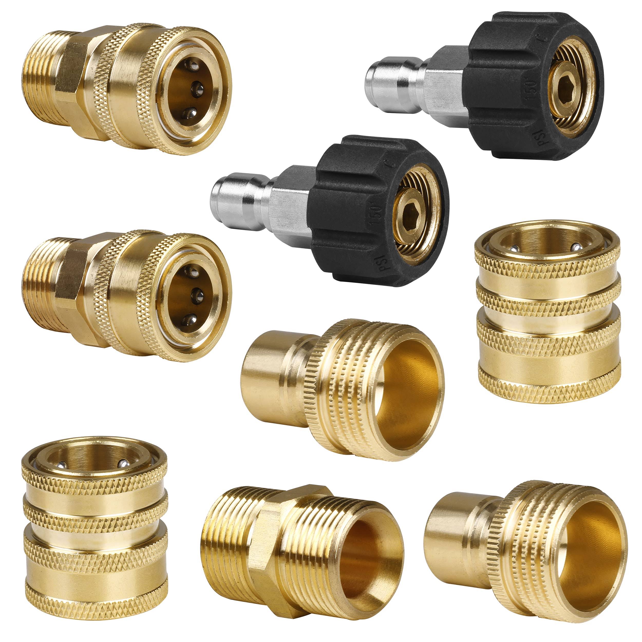 WOJET Pressure Washer Adapter Set, Quick Disconnect Kit, M22 Swivel to 3/8'' Quick Connect, 3/4