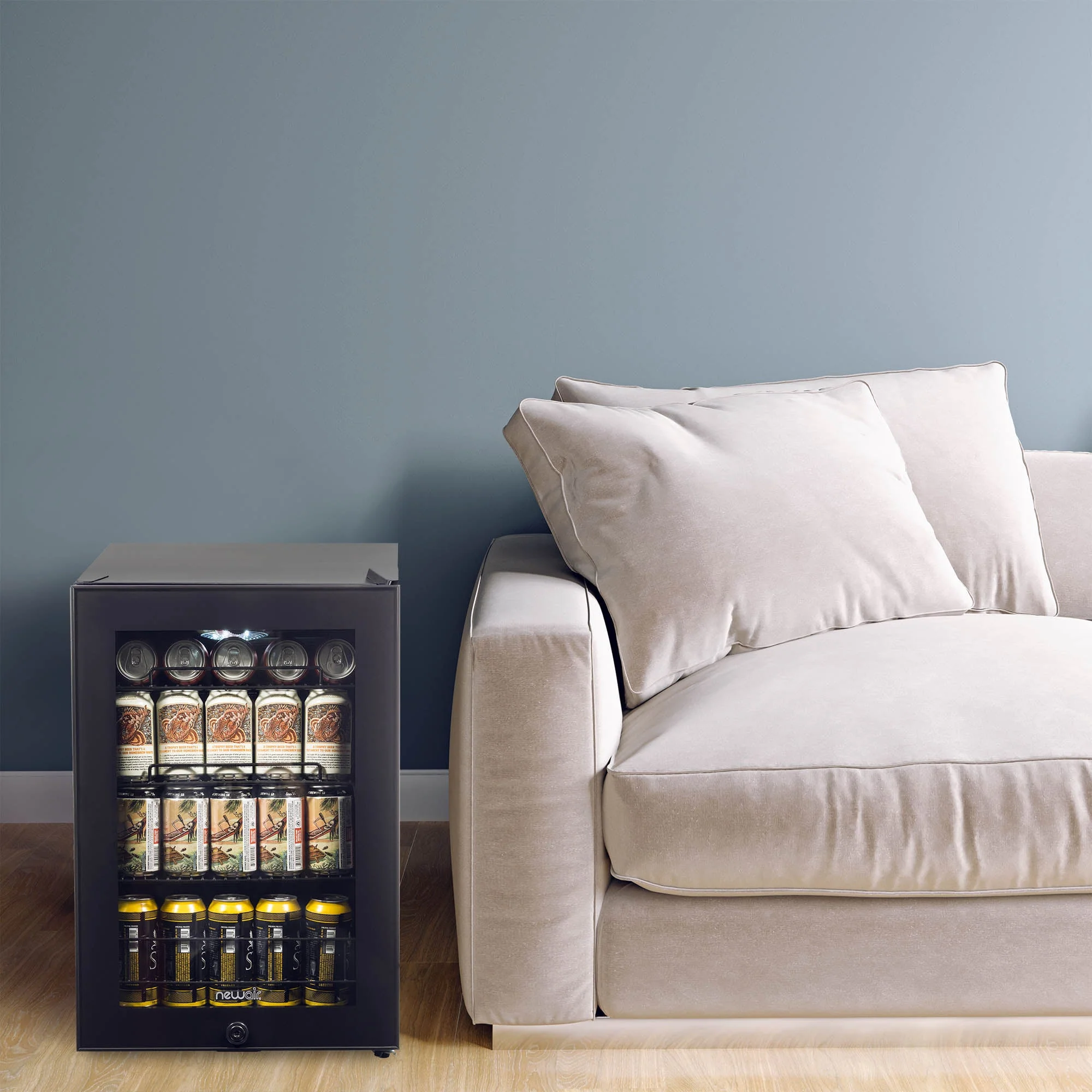 Newair 90-Can Freestanding Black Beverage Fridge - 17