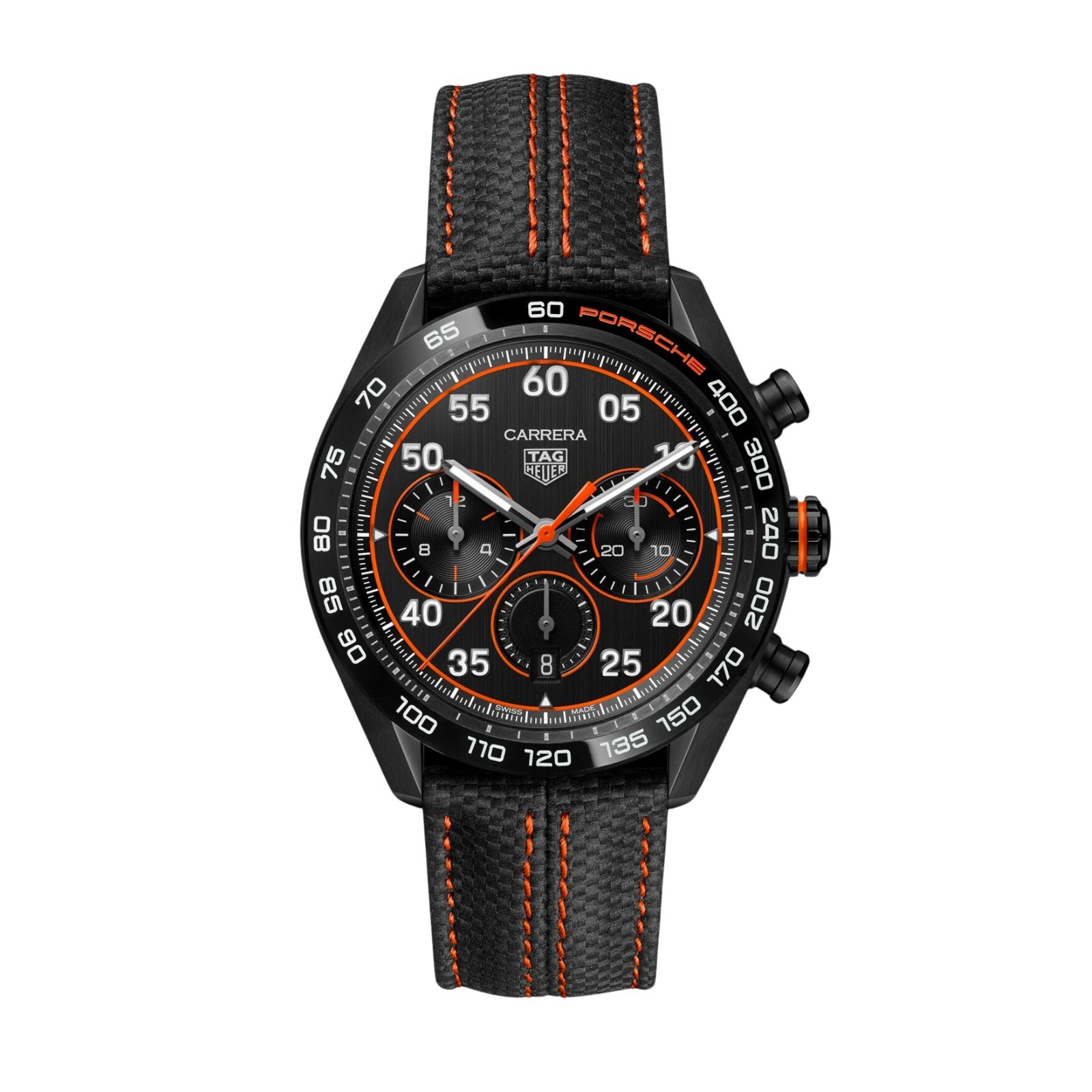 【Super Clone】TAG Heuer Carrera Chronograph x Porsche Orange Racing Men's Watch CBN2A1M.FC6526