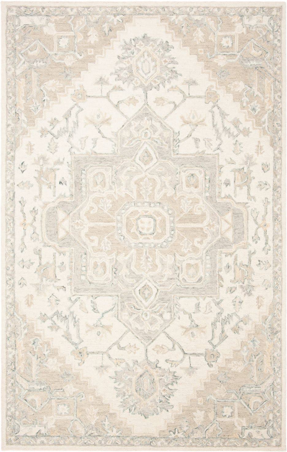 Safavieh 12 x 15 ft. Micro-Loop Traditional Hand Tufted Rectangle Rug Ivory & Beige