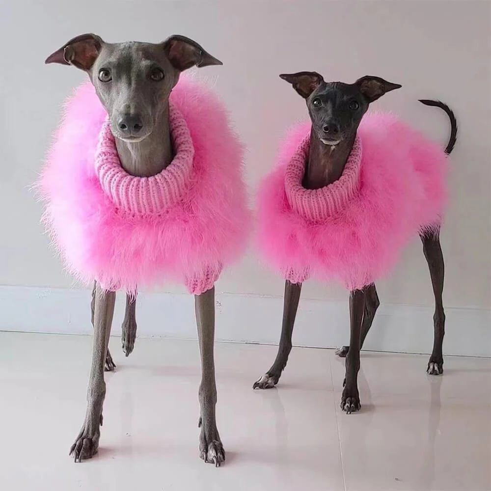 Soft Fluffy Fashion Luxurious Dog Turtleneck Knit Sweater